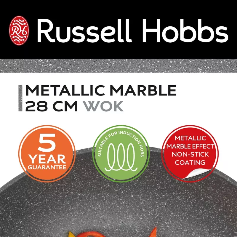 Russell Hobbs RH028121EU7 Wok Metallic Marble 28 cm