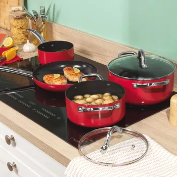 Russell Hobbs RH03821 set de 4 ollas Riviera, rojo