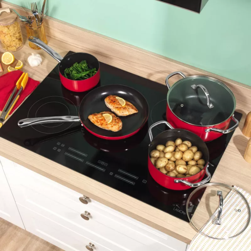 Russell Hobbs RH03821 set de 4 ollas Riviera, rojo
