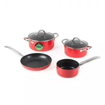 Russell Hobbs RH03821 set de 4 ollas Riviera, rojo