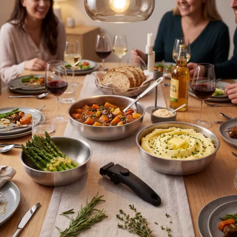 Russell Hobbs RH04033 set de 4 sartenes Smart Clip de acero inoxidable