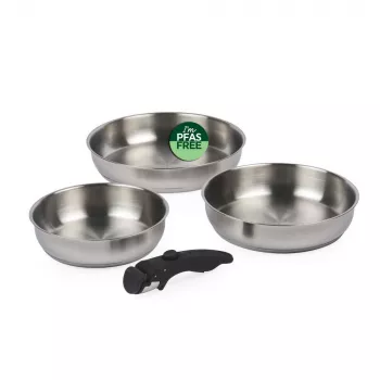 Russell Hobbs RH04033 set de 4 sartenes Smart Clip de acero inoxidable
