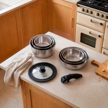 Russell Hobbs RH04041 set de 8 piezas de menaje Smart Clip de acero inoxidable