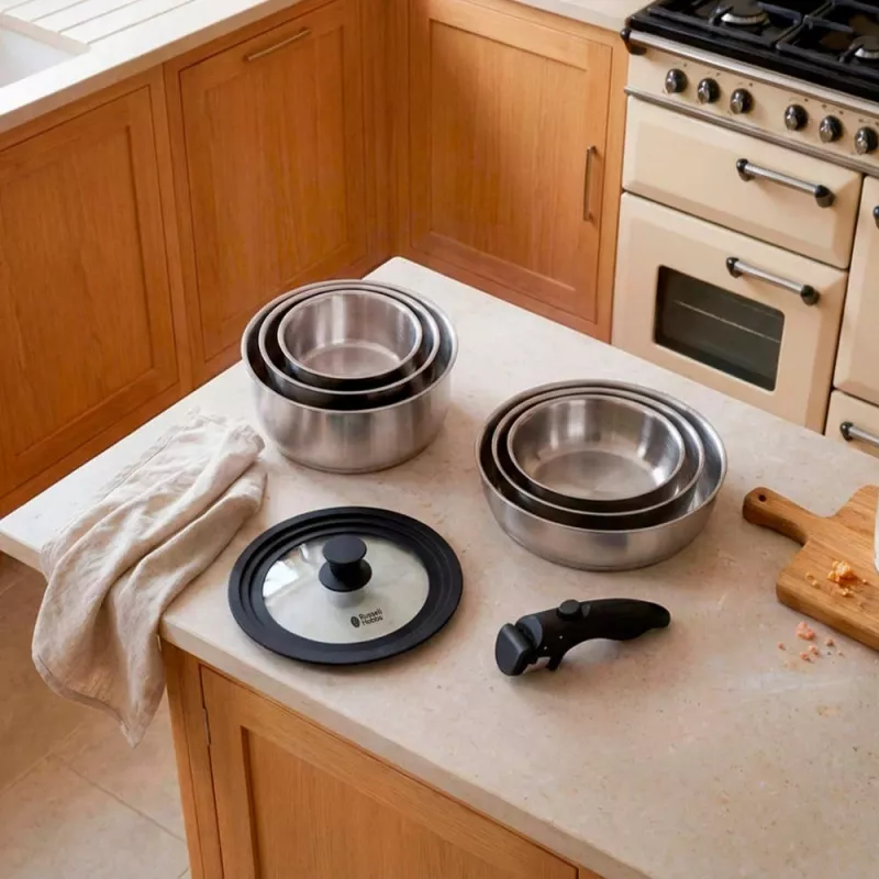 Russell Hobbs RH04041 set de 8 piezas de menaje Smart Clip de acero inoxidable