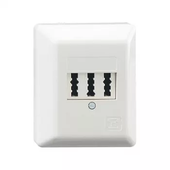 RUTENBECK TAE 3x6 NFN Toma de teléfono de superficie, blanco puro