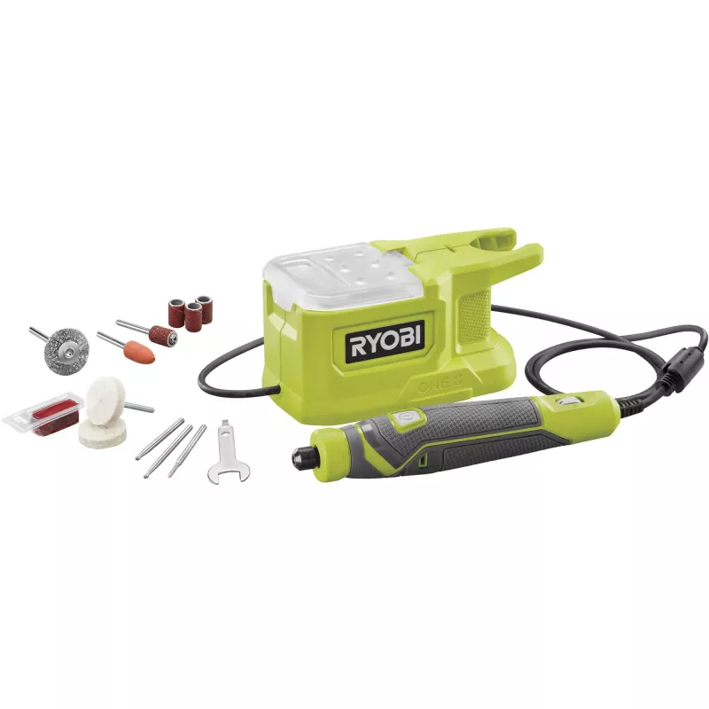 RYOBI ONE+ 18V Herramienta multifunción a batería RRT18-0 con 15 accesorios