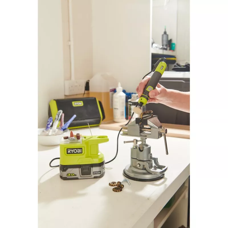 RYOBI ONE+ 18V Herramienta multifunción a batería RRT18-0 con 15 accesorios