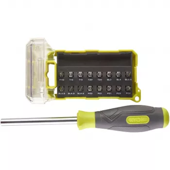 RYOBI destornillador RSD17PCS, con set de 17 puntas (verde/gris)