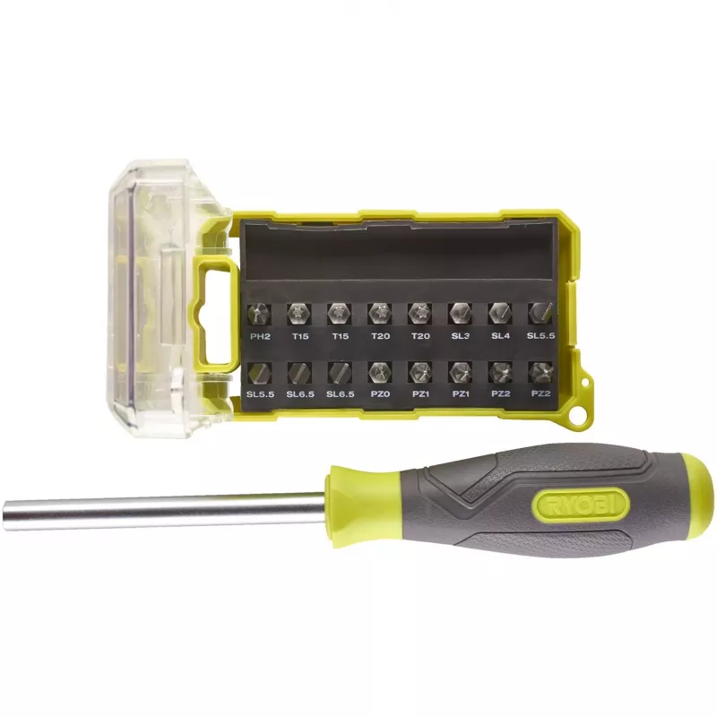 RYOBI destornillador RSD17PCS, con set de 17 puntas (verde/gris)