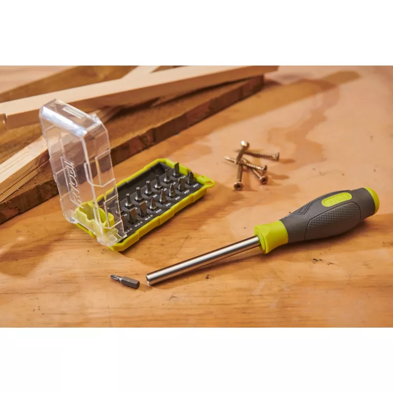 RYOBI destornillador RSD17PCS, con set de 17 puntas (verde/gris)