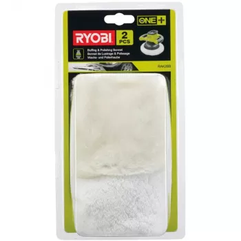 RYOBI set de caperuzas de cera y pulido RAK2BB, 2 piezas (blanco)