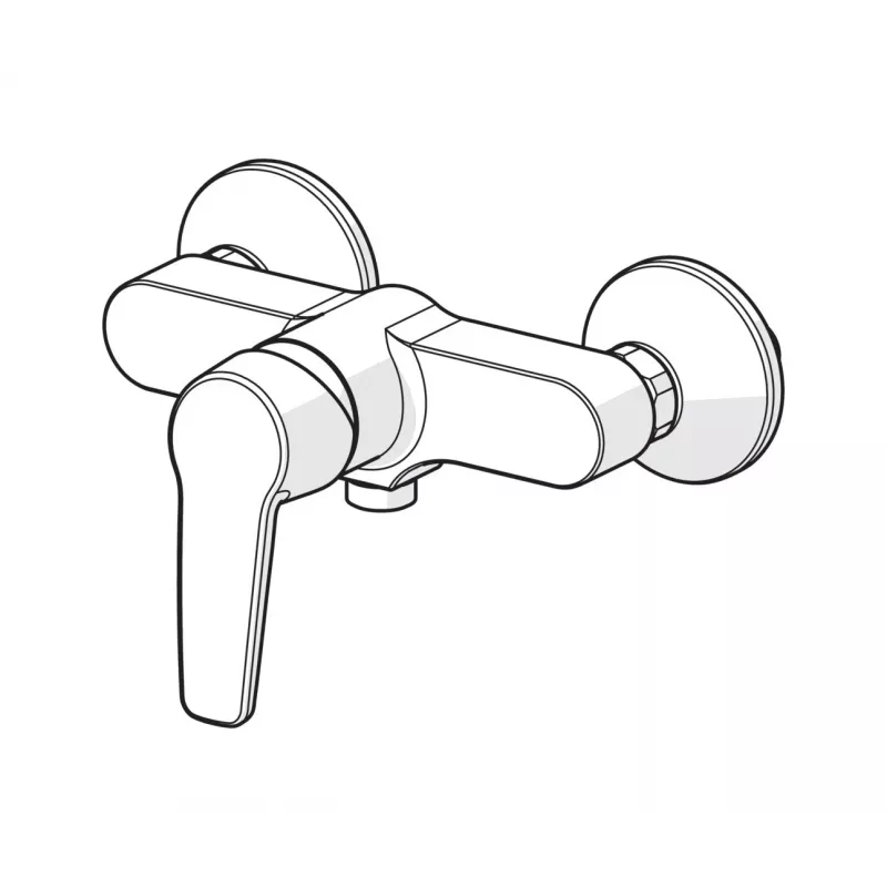 Grifería de ducha monomando Saga 3963Y – mezclador de latón cromado de pared con EcoFlow