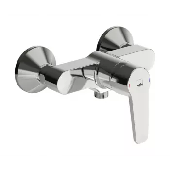 Grifería de ducha monomando Saga 3963Y – mezclador de latón cromado de pared con EcoFlow
