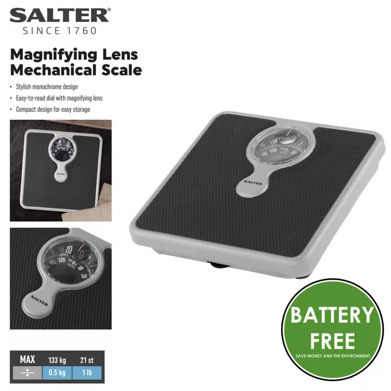 Salter 484 SFEU12 Báscula de baño mecánica compacta con lupa