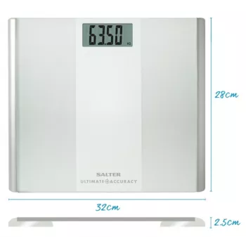Salter 9009 WFEU12 Báscula de baño electrónica Ultimate Accuracy, blanca