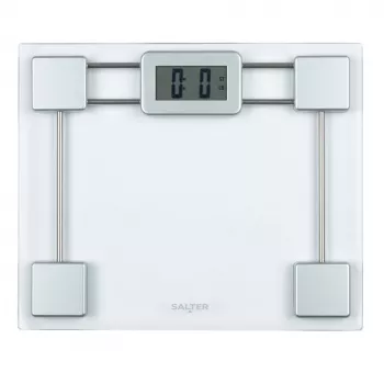 Salter 9081 SVFEU12 Báscula de baño de cristal, plata/transparente
