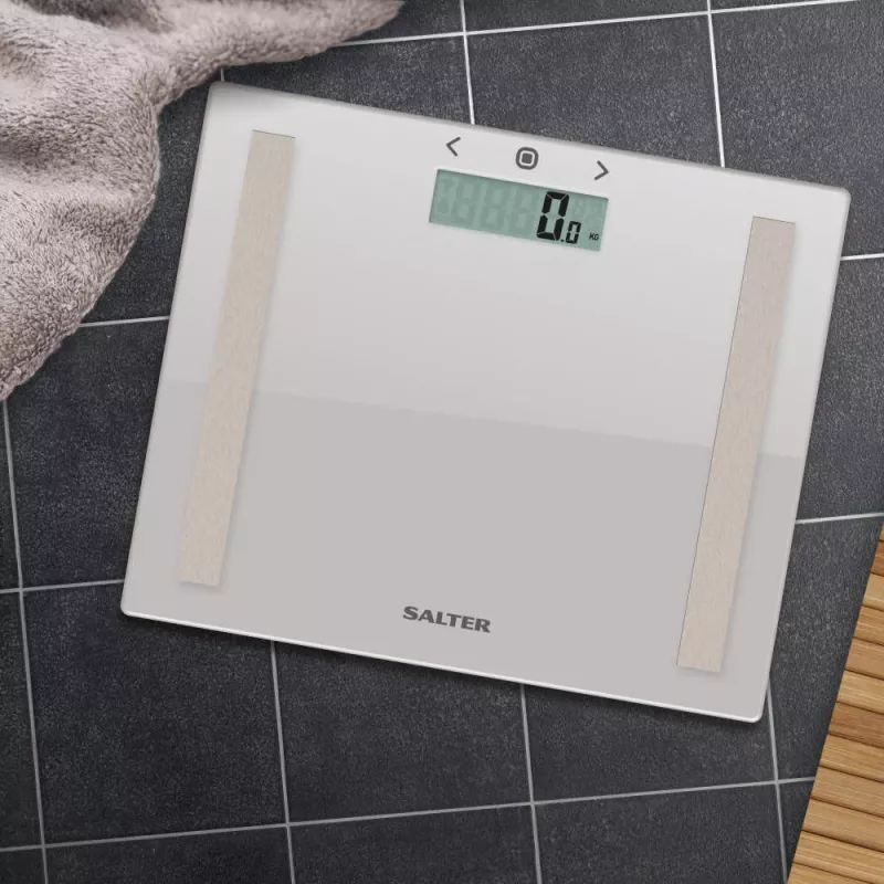 Salter 9113 GFEU12 Báscula de baño analizadora compacta de cristal, gris