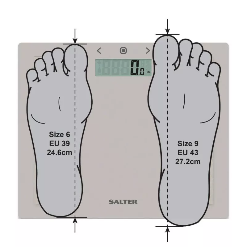 Salter 9113 GFEU12 Báscula de baño analizadora compacta de cristal, gris