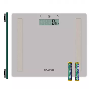 Salter 9113 GFEU12 Báscula de baño analizadora compacta de cristal, gris
