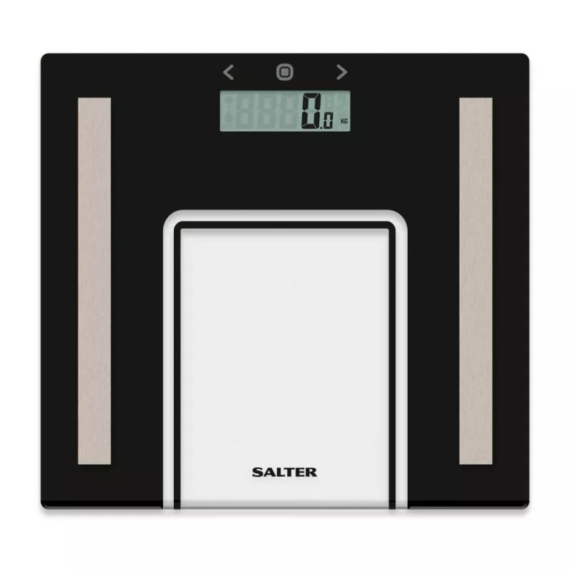 Salter 9128 BFEU12 Báscula analizadora de cristal, negra