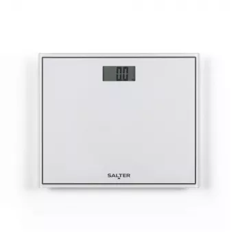 Salter 9207 WHCFEU12 Báscula de baño electrónica compacta de cristal, blanca