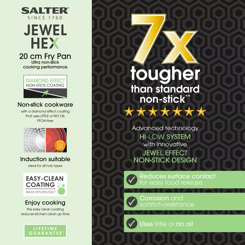 Salter BW11619SA3 Sartén Jewel Hex 20 cm