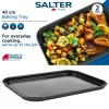 Salter BW12813EU7 Bandeja de horno de 40 cm - Megastone antiadherente de acero al carbono, gris antracita
