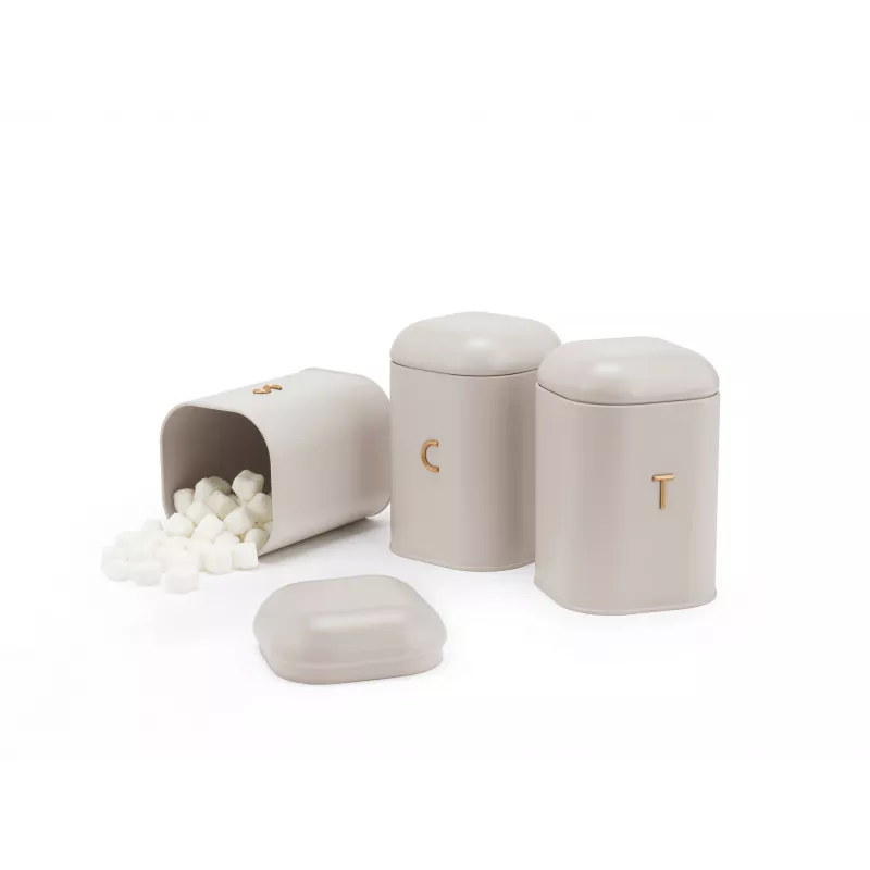 Salter BW13729OEU7 Pebble set de 3 recipientes para conservar alimentos Stone, beige
