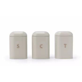 Salter BW13729OEU7 Pebble set de 3 recipientes para conservar alimentos Stone, beige