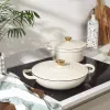 Salter BW13772C Chester olla baja de hierro fundido 2.8L 30 cm, crema