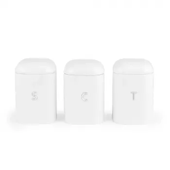 Salter BW14043EU7 Boston set de 3 recipientes herméticos, blanco