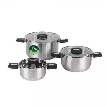 Salter BW14354 Stack-In set de 3 ollas de acero inoxidable (16/22/24 cm)
