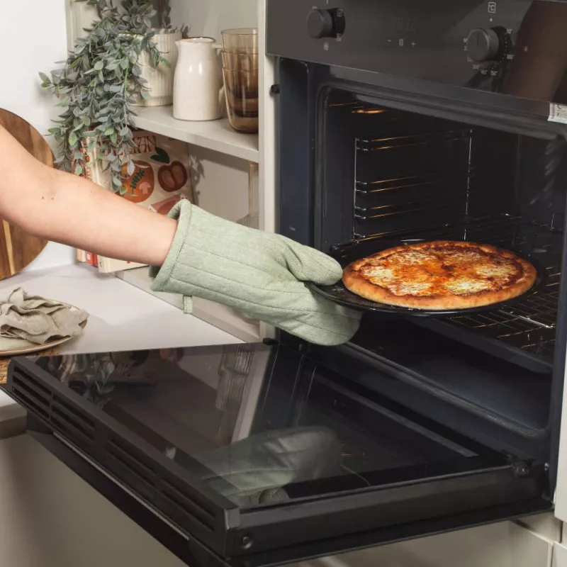 Salter BW14483 Brilliance bandeja para pizza de 33 cm, acero esmaltado, antiadherente sin PFAS, negro moteado