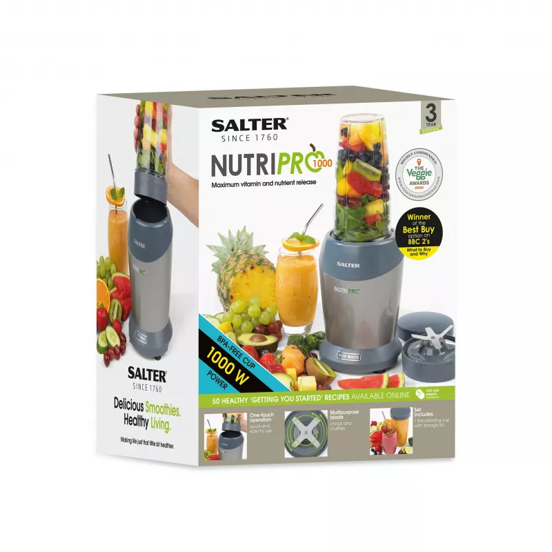 Salter EK2002V4SILVERFVDE NutriPro batidora de vaso 1000W
