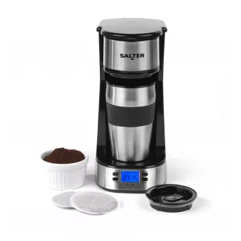Salter EK2732FVDE cafetera digital - 1,5 l, 12 tazas, negro y plata