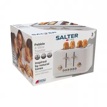 Salter EK5823OBVDE tostadora Pebble de 4 rebanadas - negro obsidiana