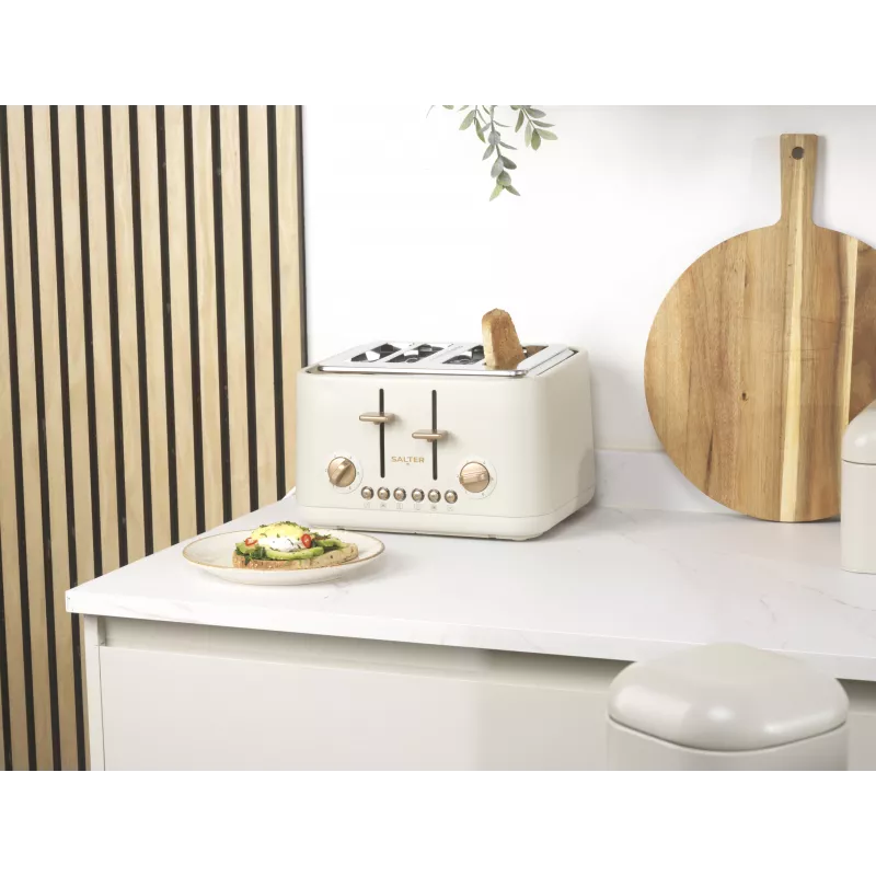 Salter EK5823OBVDE tostadora Pebble de 4 rebanadas - negro obsidiana
