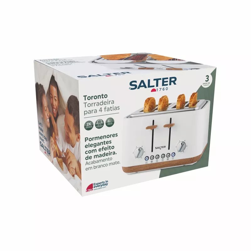 Salter EK5823WHTVDE Toronto tostadora de 4 rebanadas