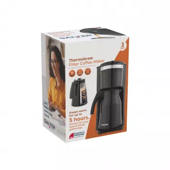 Salter EK6664VDE cafetera de filtro ThermoBrew 1,25L 900W negra/acero inoxidable