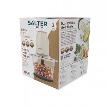 Salter EK6686CRMVDE picadora retro 200W 0,5L crema