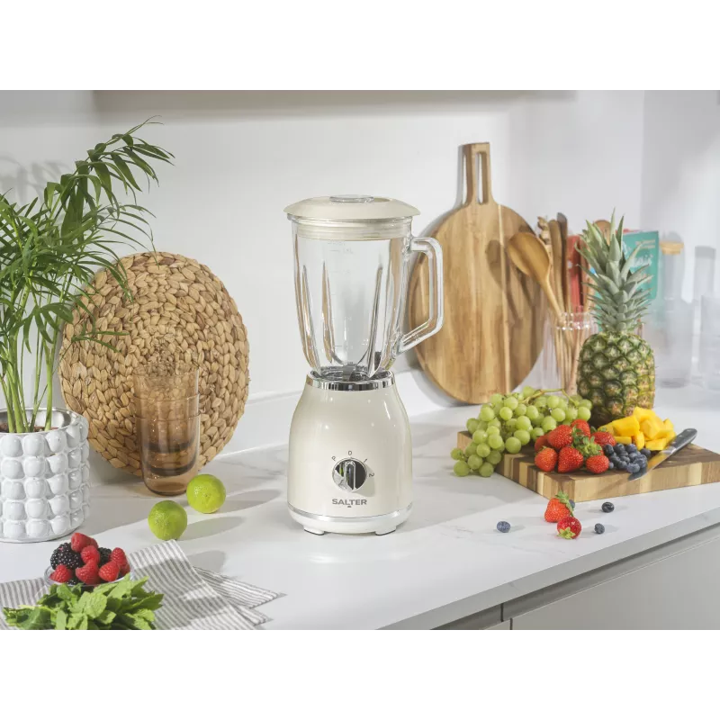 Salter EK6687CRMVDE Retro batidora de vaso de cristal
