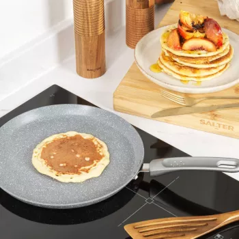 Salter Marblestone sartén para tortitas 25cm - antiadherente ultra, compatible con inducción, gris