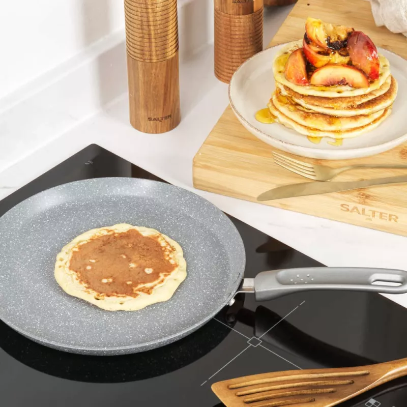 Salter Marblestone sartén para tortitas de 25cm – ultra antiadherente, apta para inducción, gris
