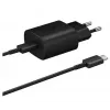 Samsung adaptador de viaje de carga súper rápida USB-C de 25W con cable USB-C a USB-C - negro