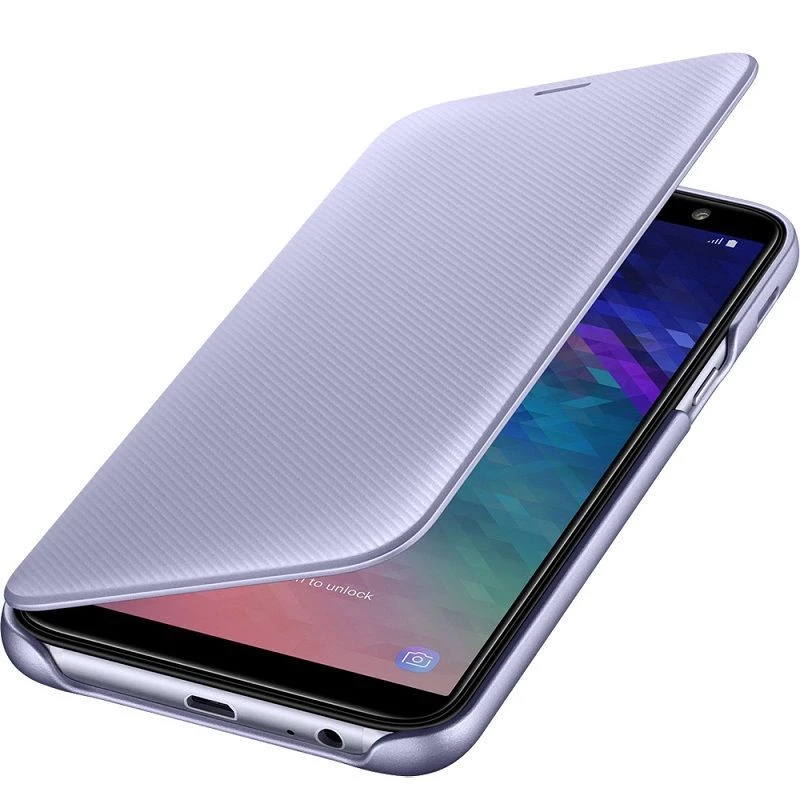Samsung funda tipo cartera para Galaxy A6+ (2018) lila