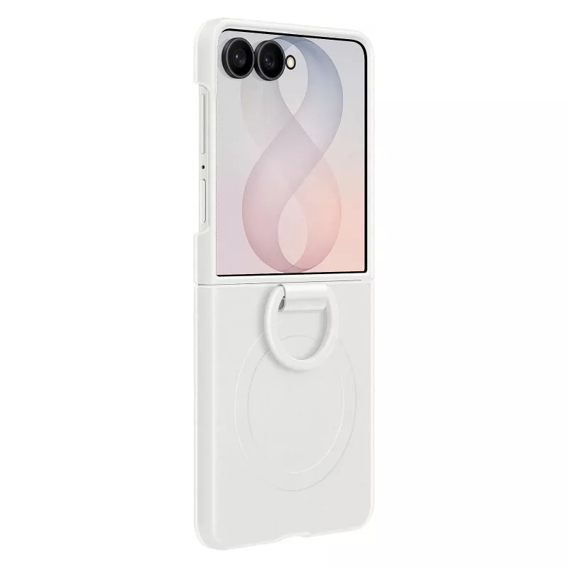 Samsung Funda con anillo magnético de silicona para Galaxy Z Flip8, blanca