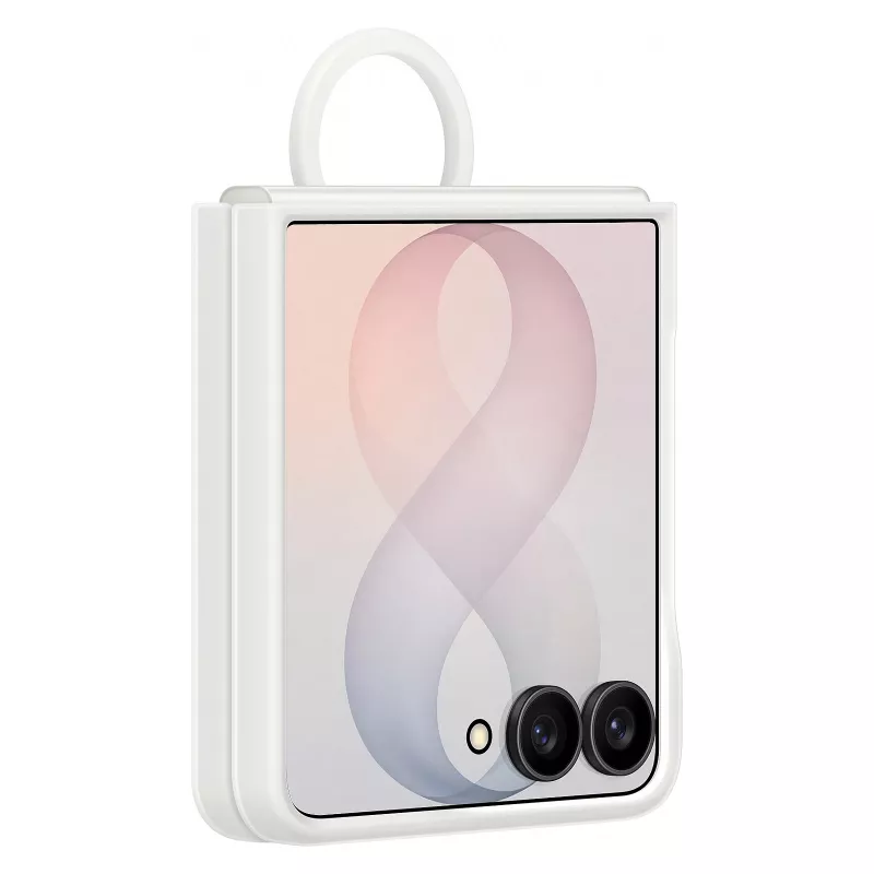 Samsung Funda con anillo magnético de silicona para Galaxy Z Flip8, blanca