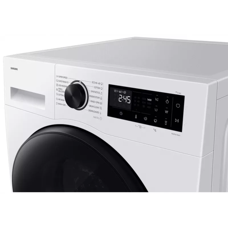 Lavadora con secadora Samsung WD90HG5U34BELE, 9 kg lavado / 6 kg secado, 1400 rpm, blanca