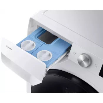 Lavadora secadora independiente Samsung WD90HG6U94BEU4, 9 kg lavado / 6 kg secado, 1400 rpm, EcoBubble, blanca