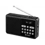 SANDBERG Speaker Radio FM+BT Recharge Altavoz Bluetooth portátil con radio FM, AUX, USB, MicroSD, 6W, Negro